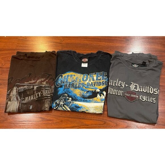 HARLEY DAVIDSON MEN LOT OF 3 SHIRTS SIZES MEDIUM - Picture 1 of 8